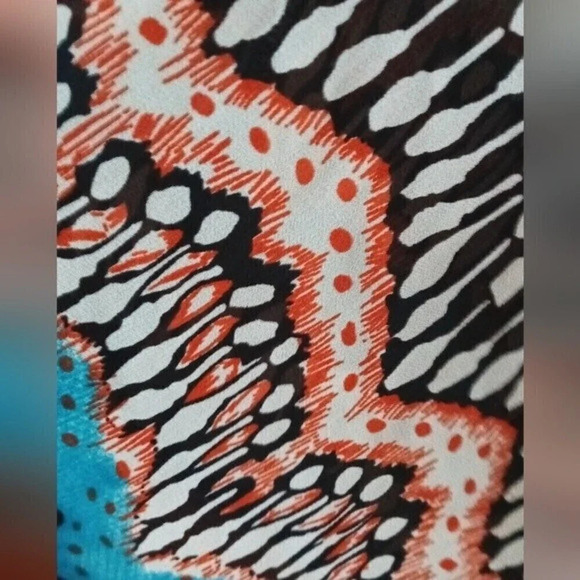 Boho western turquoise rust kimono wide sleeves multi color medium - Picture 3 of 7